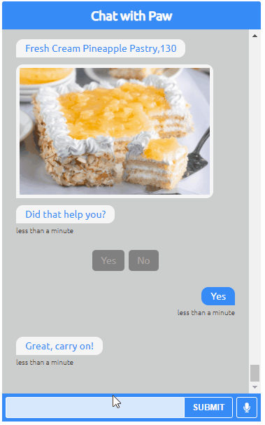 Web chatbot conversation demo